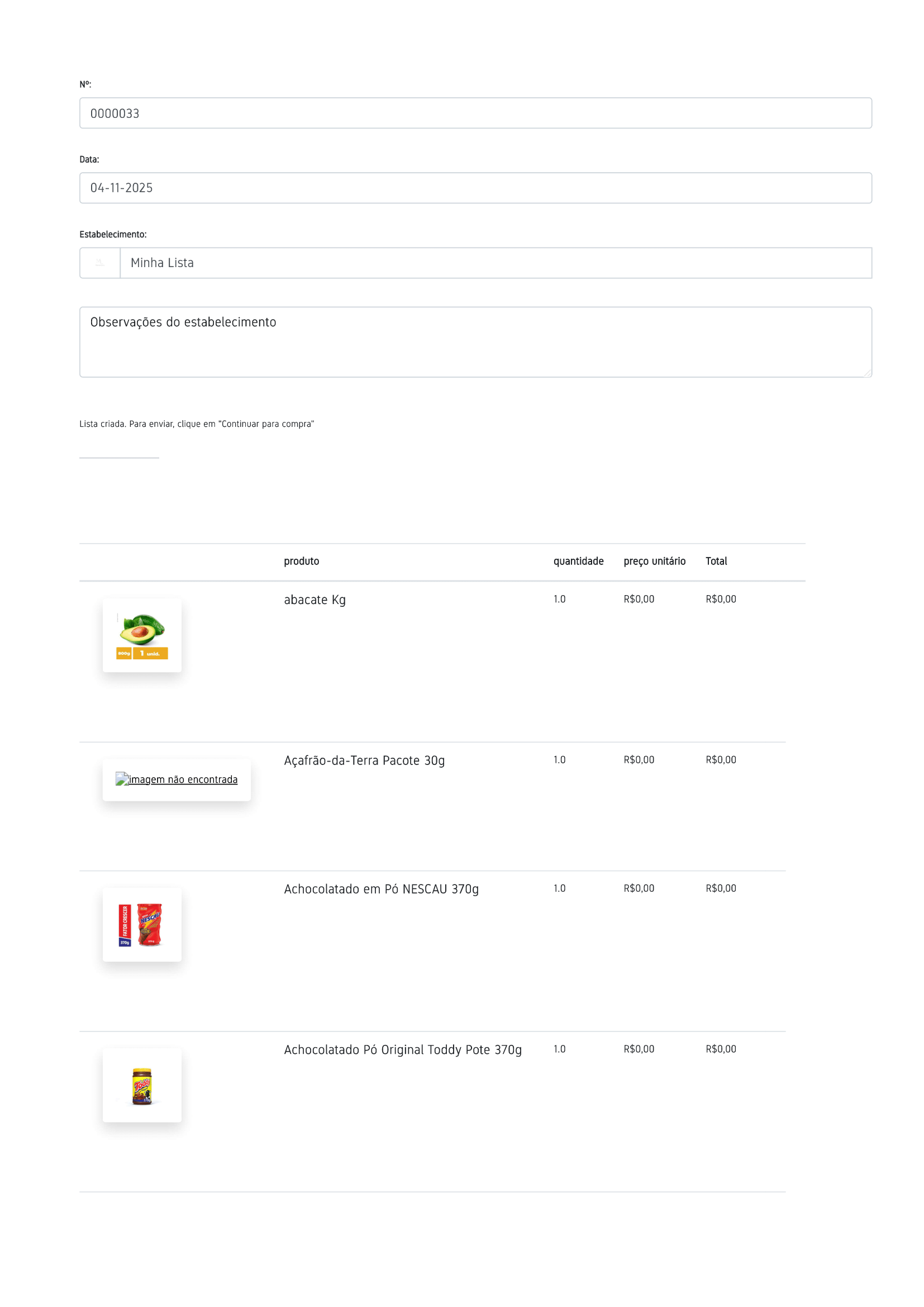 Demonstração da aplicação